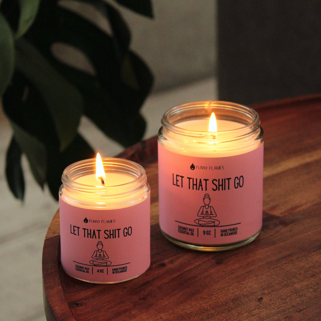 Let That Shit Go (pink)- Funny Candle