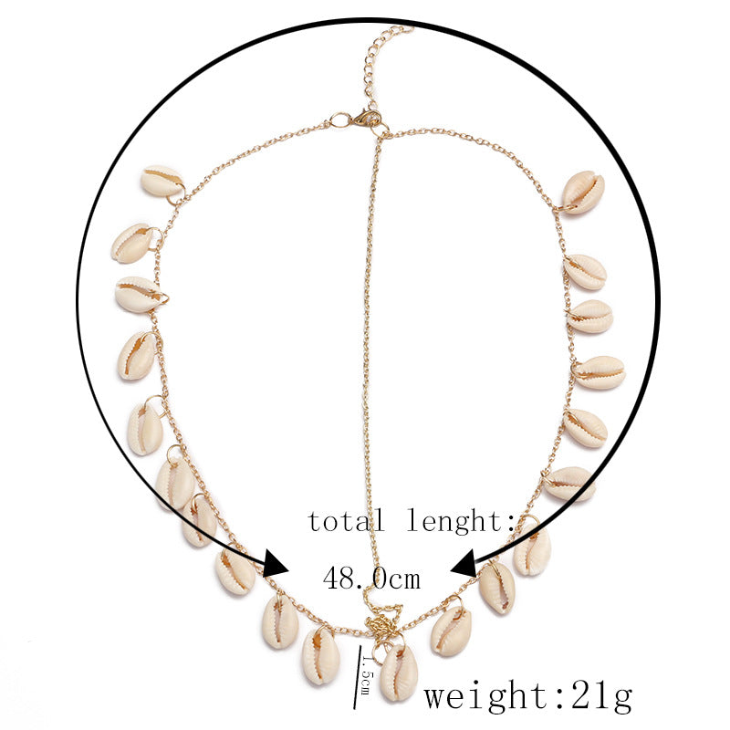 Bohemian ethnic jewelry, shell headband, shell chain hair accessory