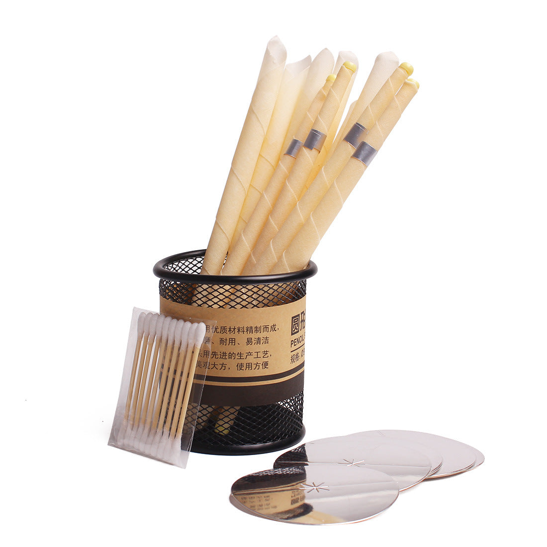 Horn-shaped Ear Candle With Plug With Tray Aromatherapy Set
