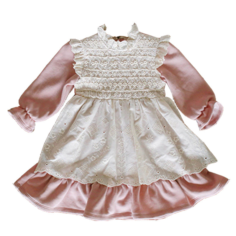 Girls Princess Cute Fake Two Plush Dresses