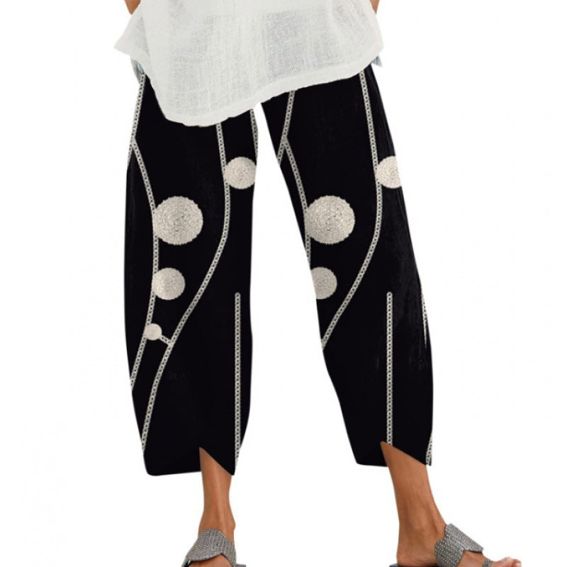 Bamboo Spring Loose Fashion Digital Printing Casual Summer Pants