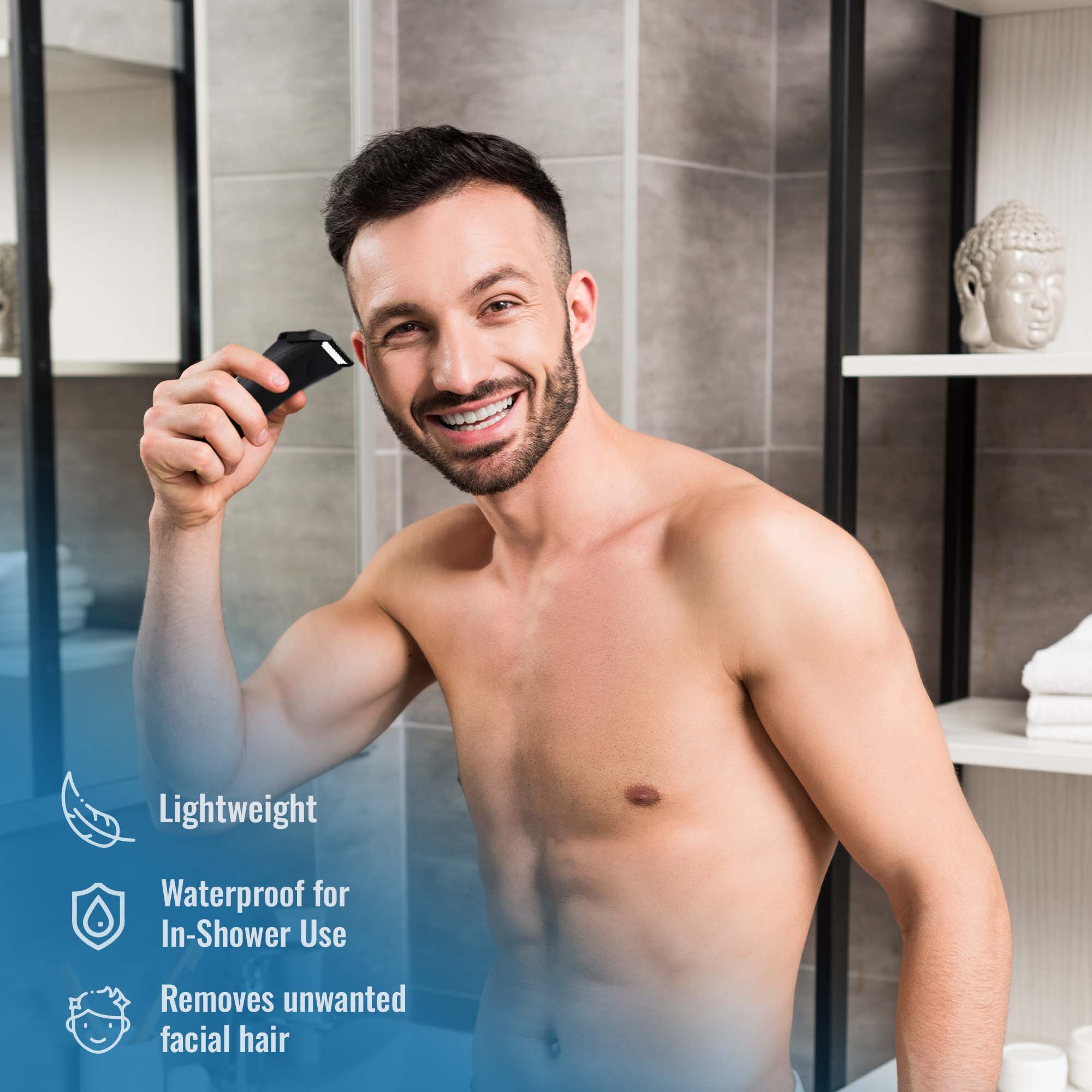 Mario Lopez Wireless Body Hair Trimmer & Shaver and Beard Care Grooming Kit Bundle