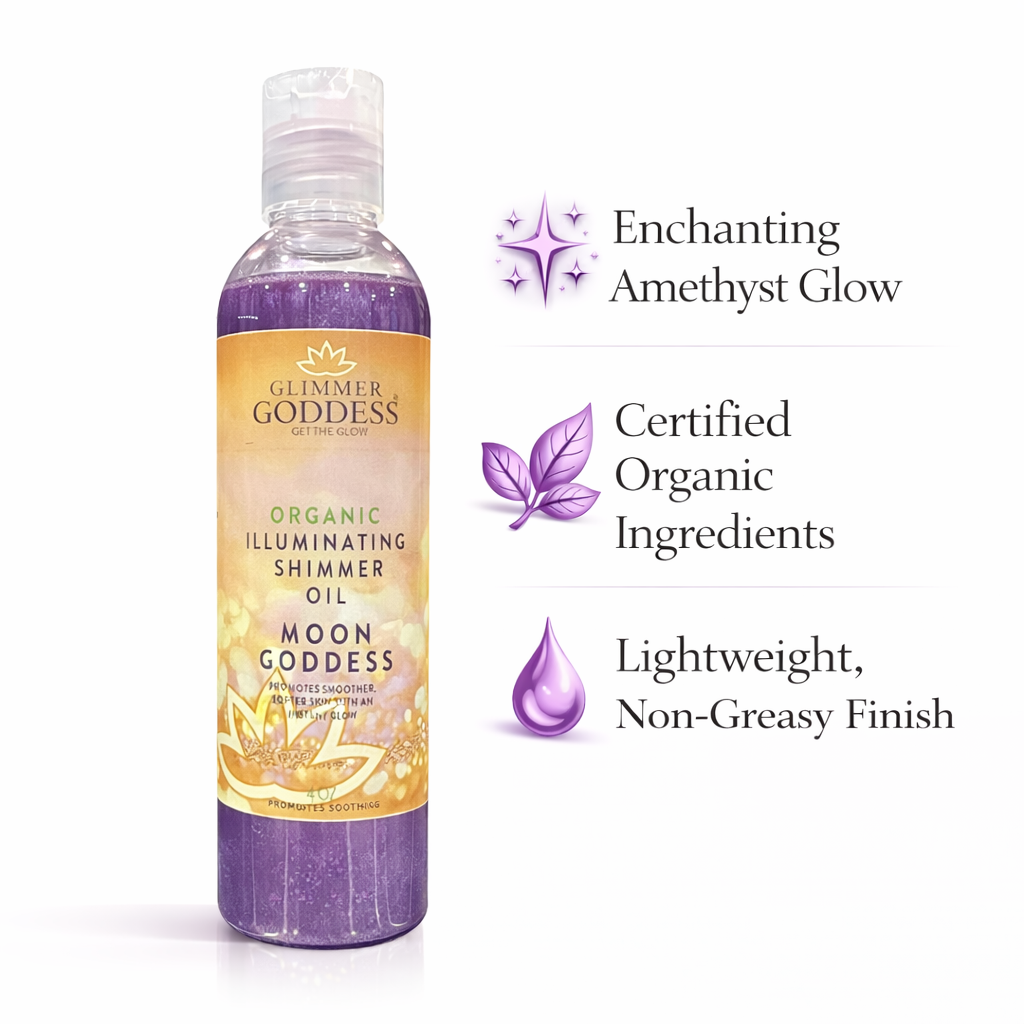 Organic Shimmer Oil – Illuminating Body Oil in 5 Shades for Radiant Glow & Deep Hydration