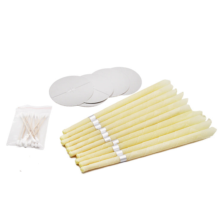 Horn-shaped Ear Candle With Plug With Tray Aromatherapy Set