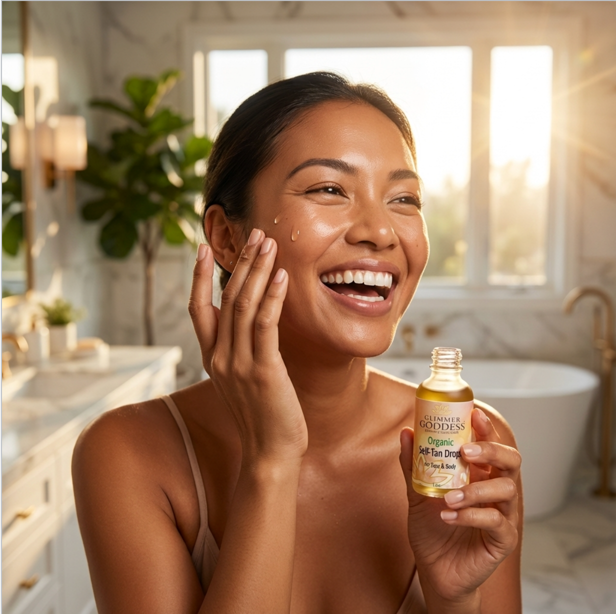 Organic Self Tan Drops with DHA – Customizable Face & Body Tanning Drops for Gradual Glow