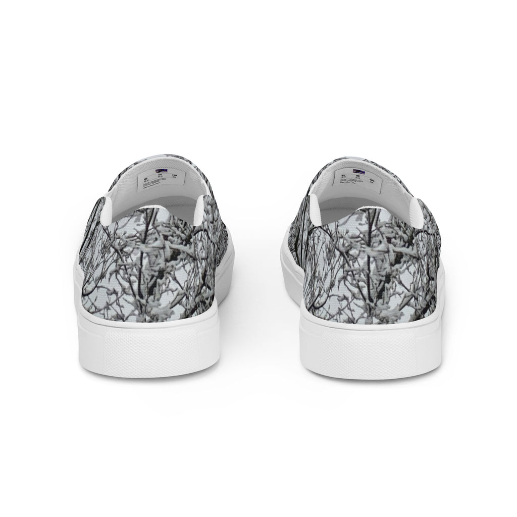 Men’s slip-on canvas shoes Black and white tree