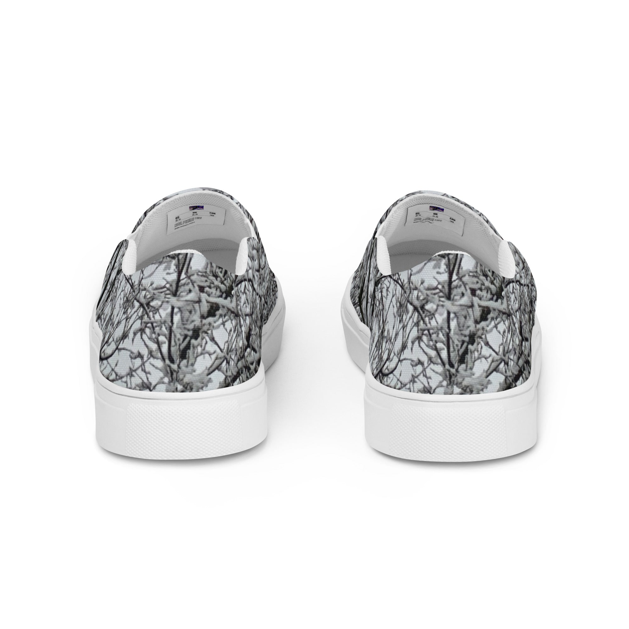 Men’s slip-on canvas shoes Black and white tree