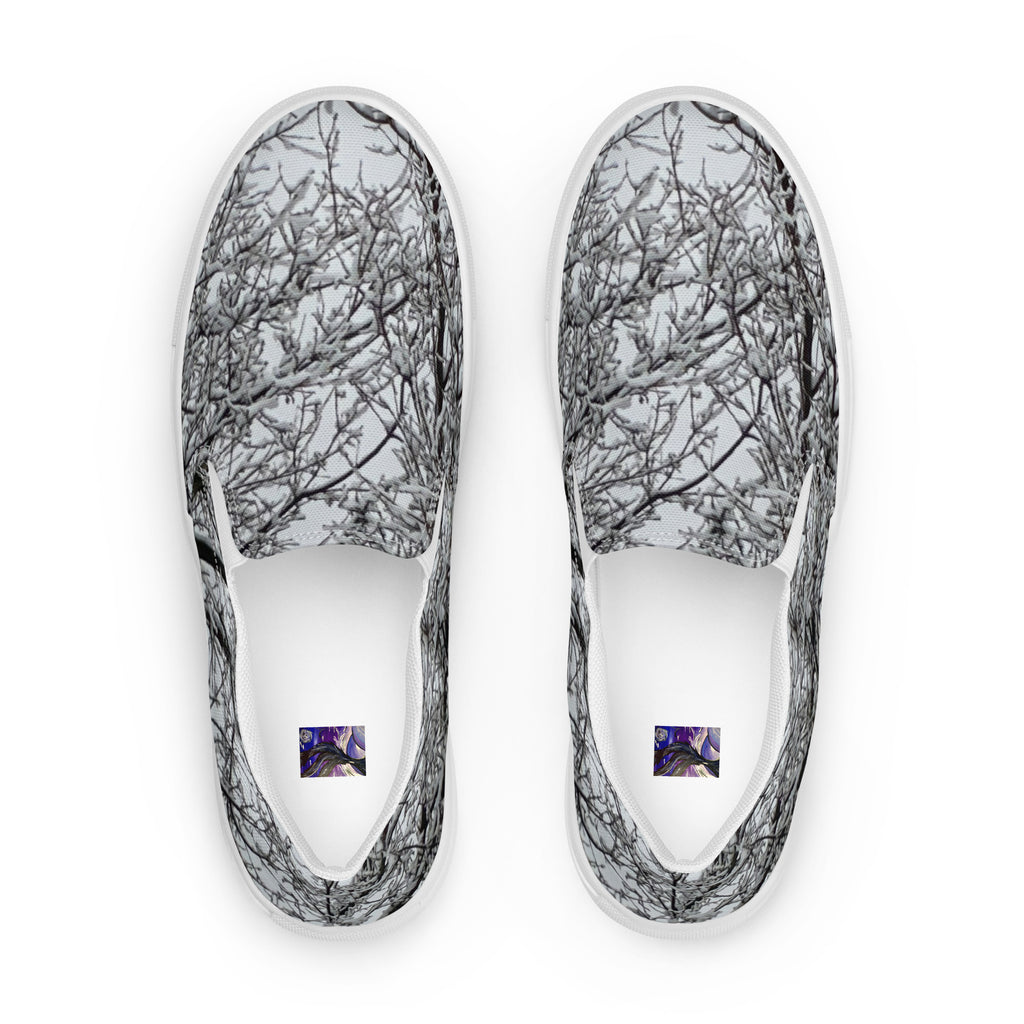 Men’s slip-on canvas shoes Black and white tree