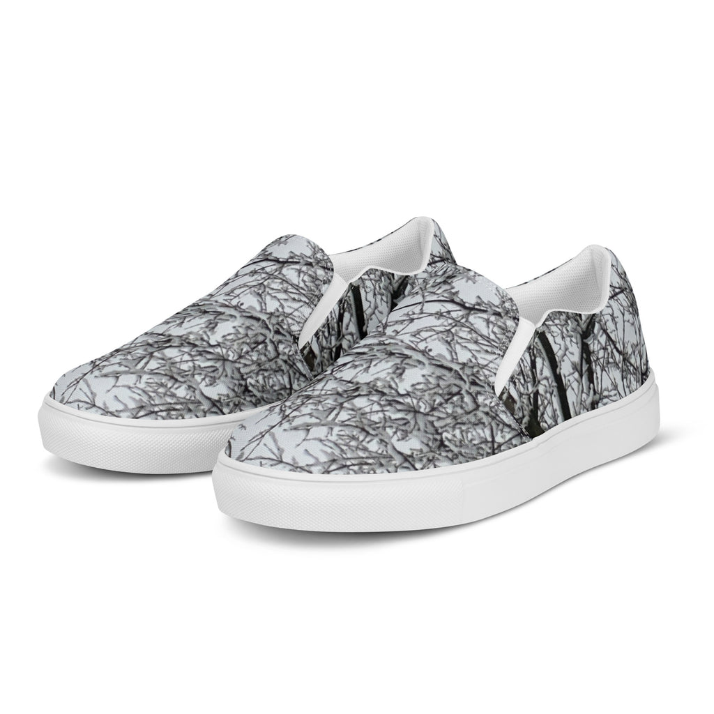 Men’s slip-on canvas shoes Black and white tree