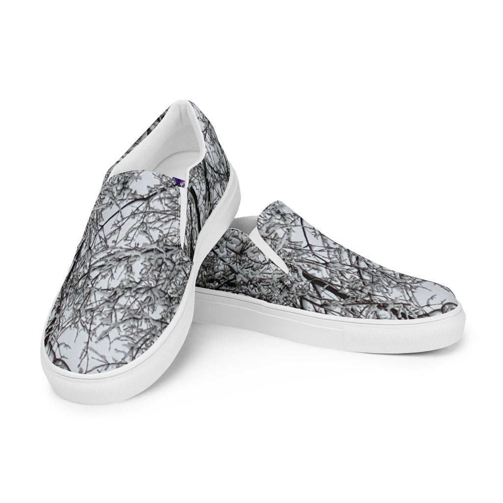 Men’s slip-on canvas shoes Black and white tree