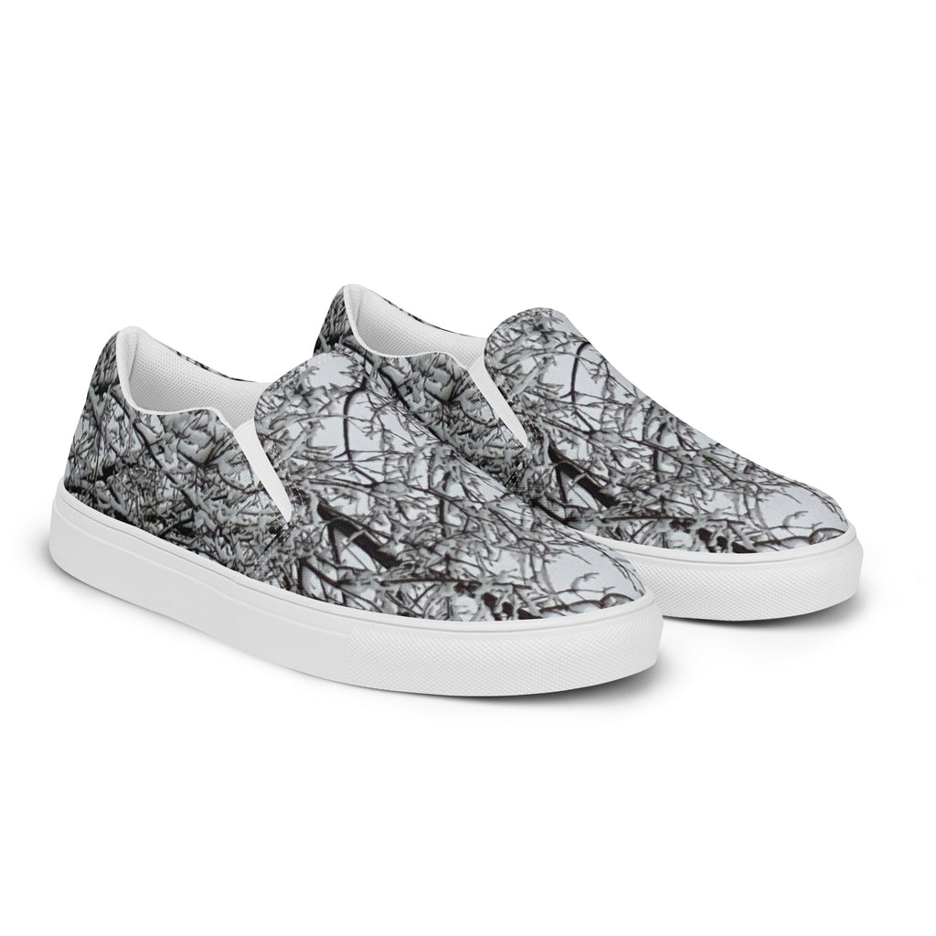 Men’s slip-on canvas shoes Black and white tree