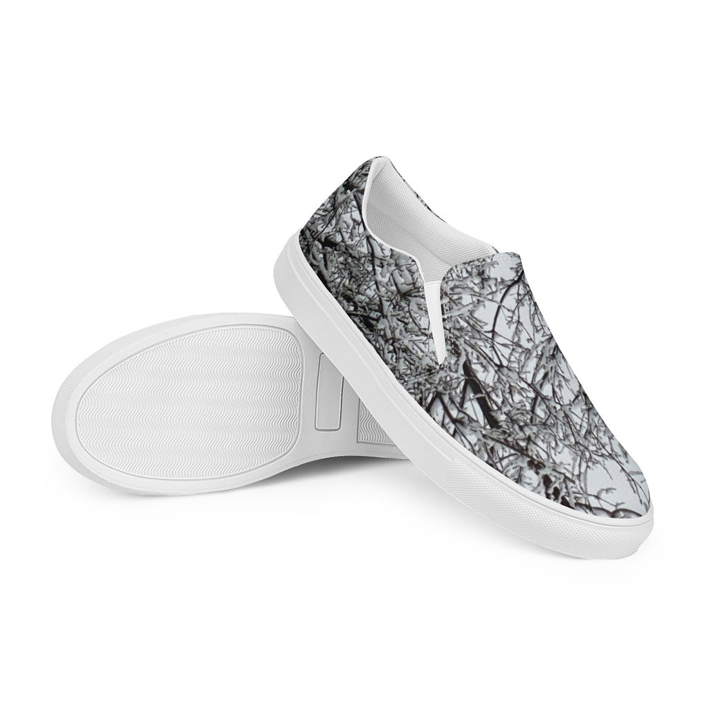 Men’s slip-on canvas shoes Black and white tree