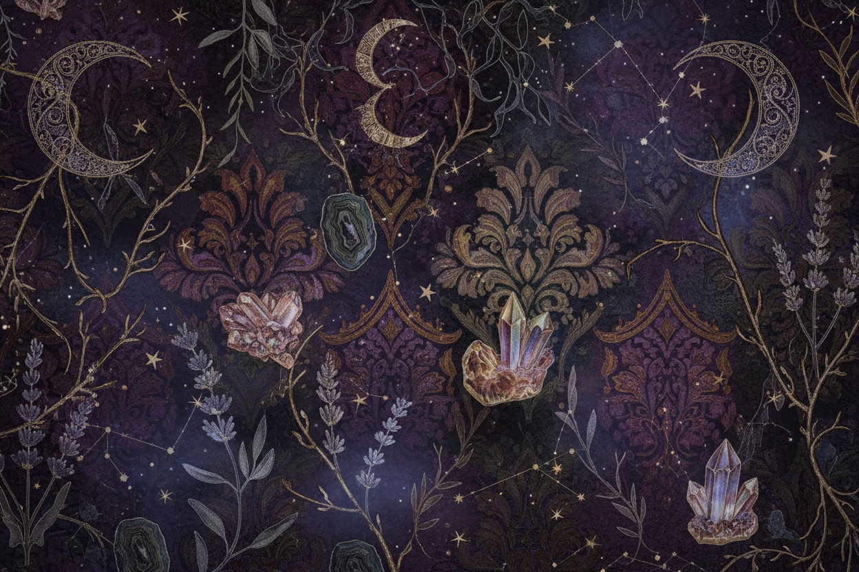 Mystical boho witchy background