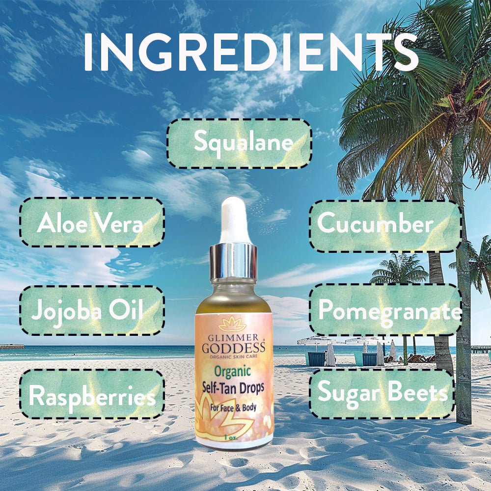 Organic Self Tan Drops with DHA – Customizable Face & Body Tanning Drops for Gradual Glow