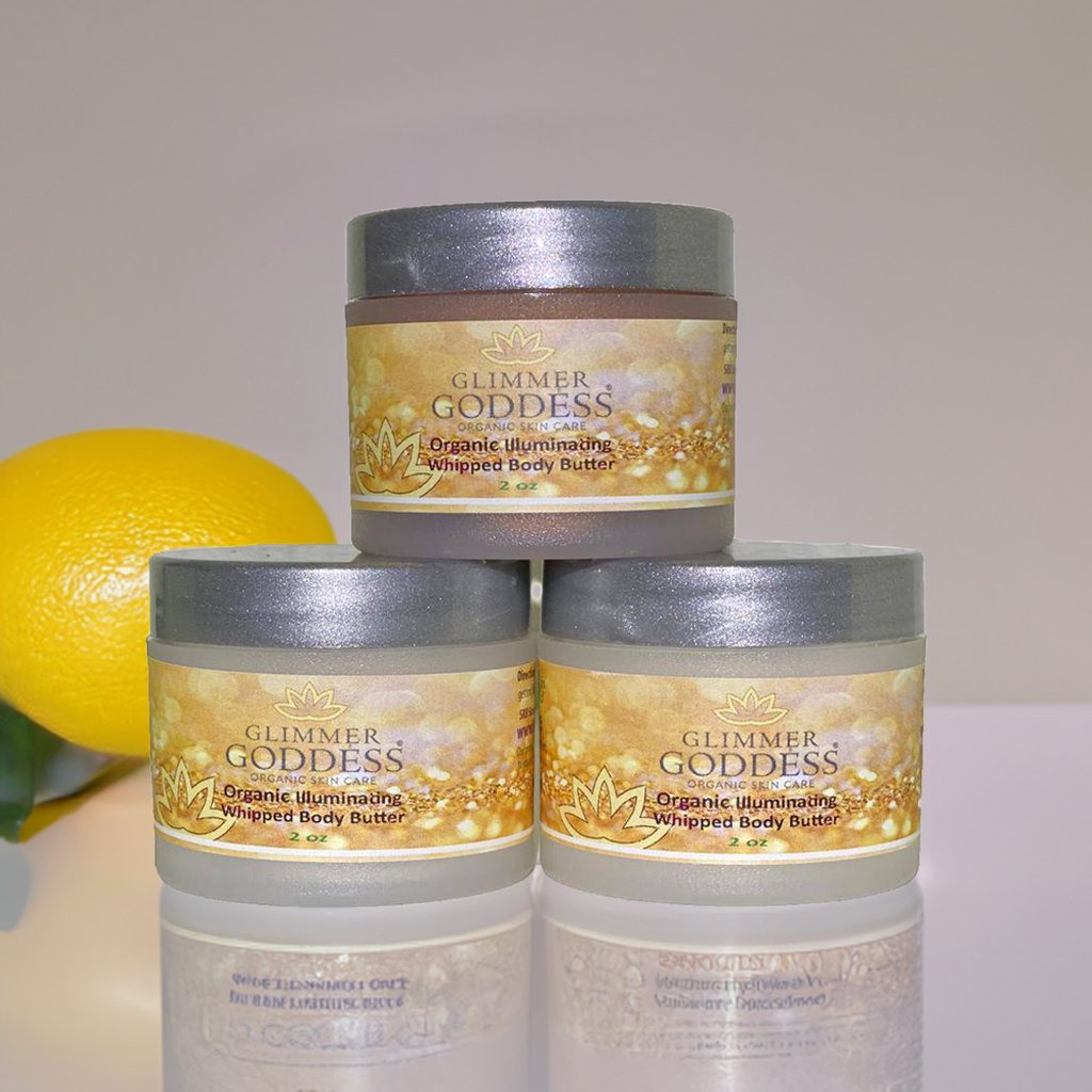 Organic Shimmering Body Butter Trio – 3 x 2 oz Travel Set in Bronze, Gold, Diamond & Rose Gold
